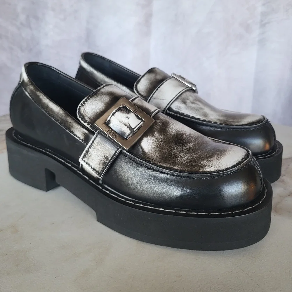 GCDS Clarks Split Toe Monk Strap Platform Loafers SAMPLE Men's Size 7.5 Black